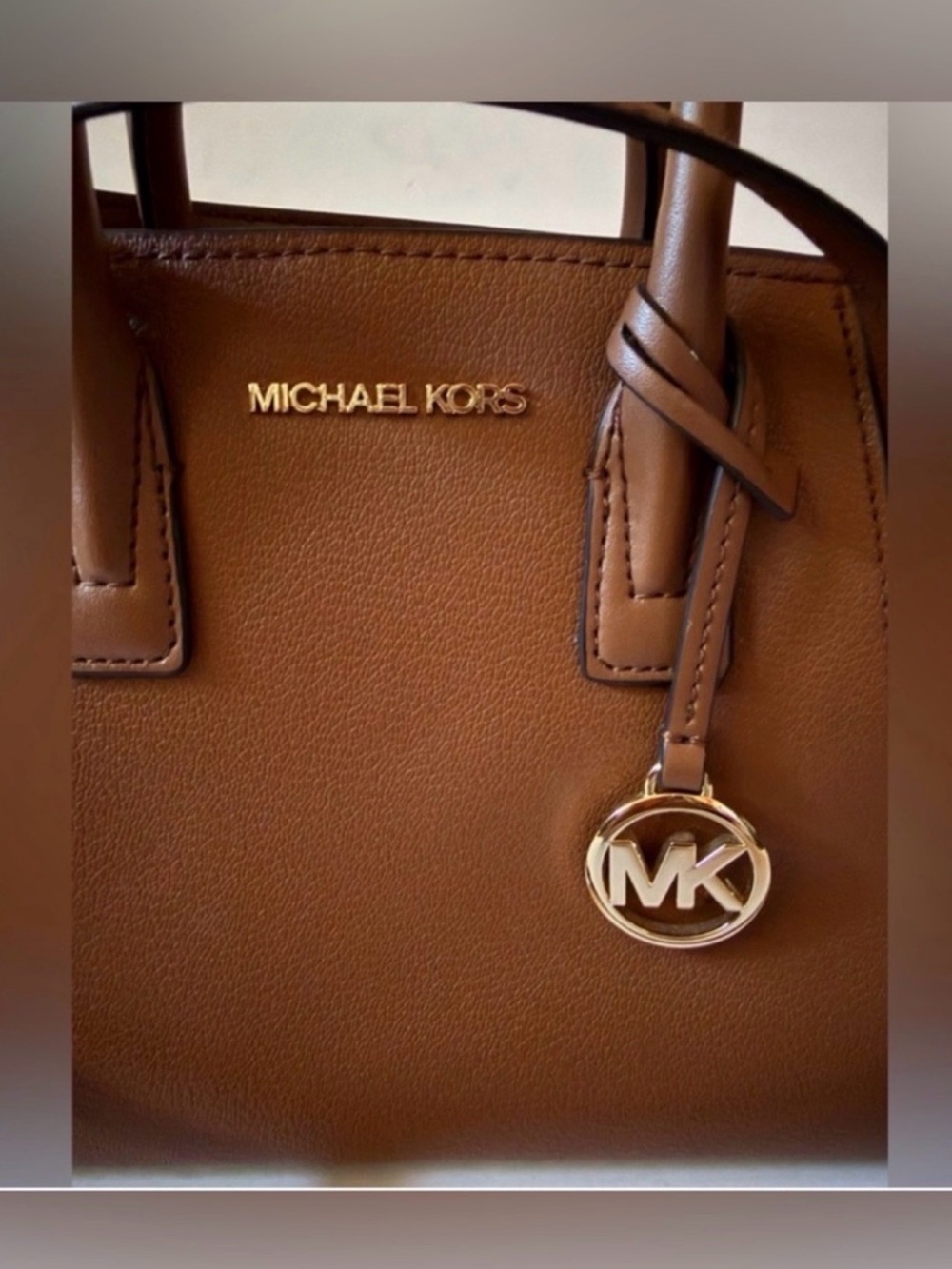 Michael Kors Brown Leather Satchel with Gold Hardware - Picture 6 of 9